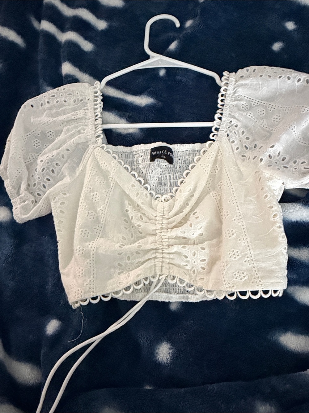 White fox white crop top